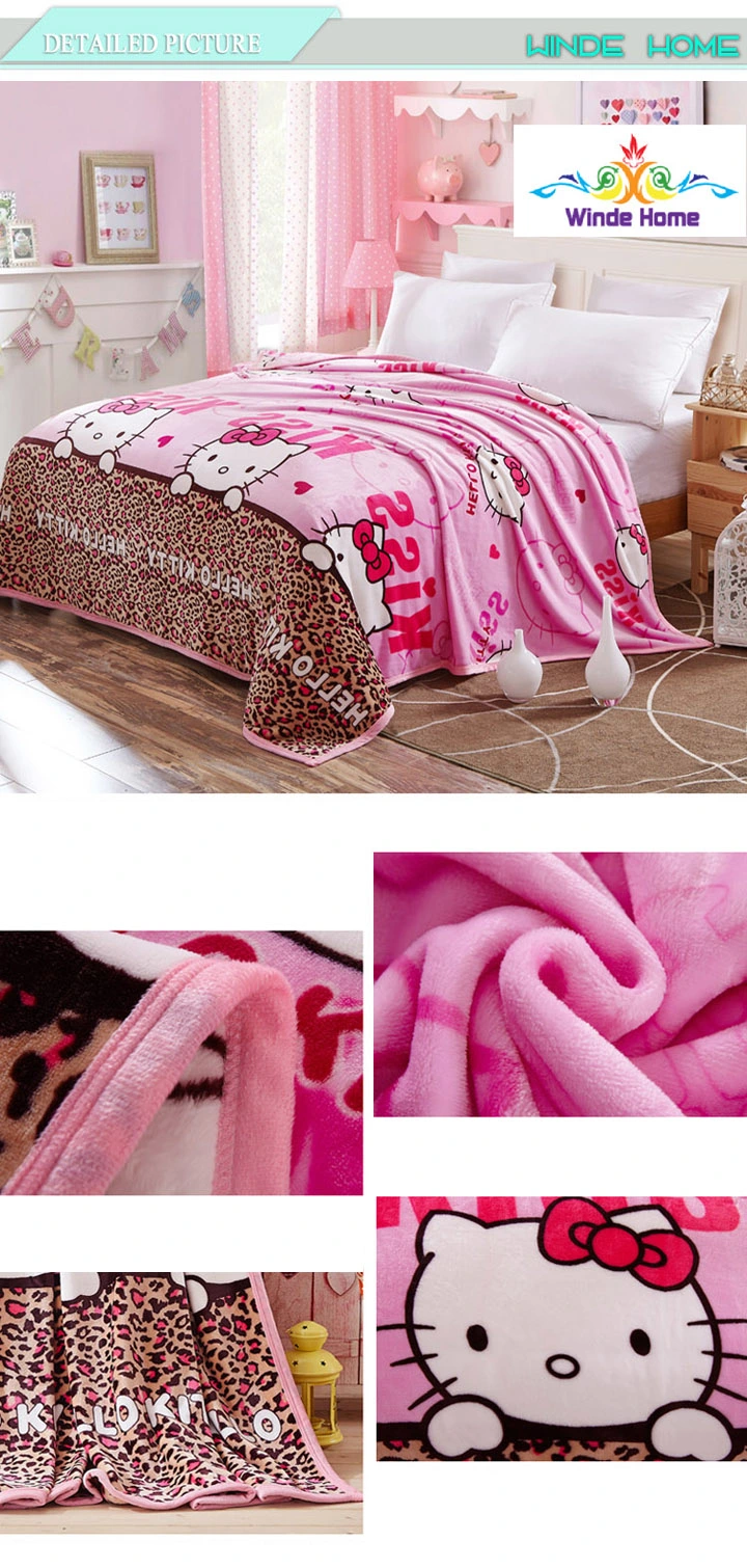Home Textile Hello Kitty Coral Flannel Fleece Throw Blanket