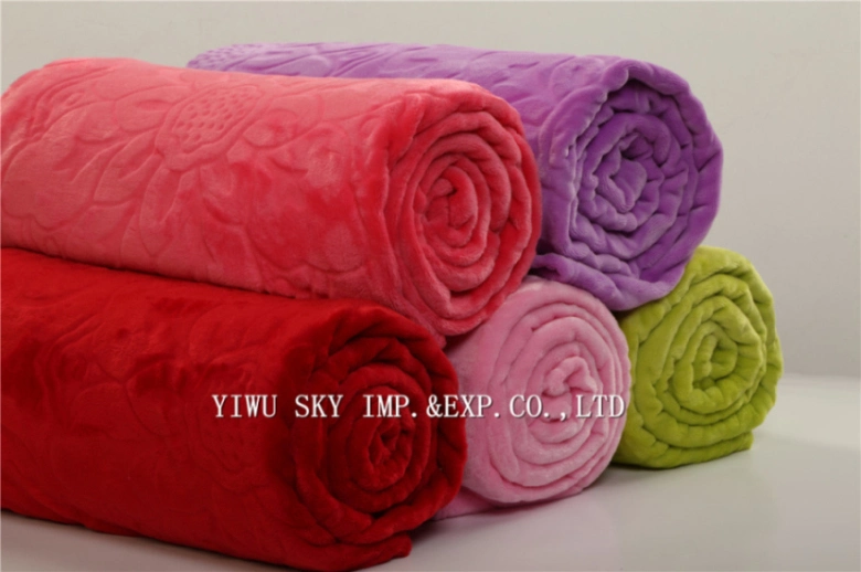 Super Soft Flannel Fleece Blanket in Solid 100%Polyester