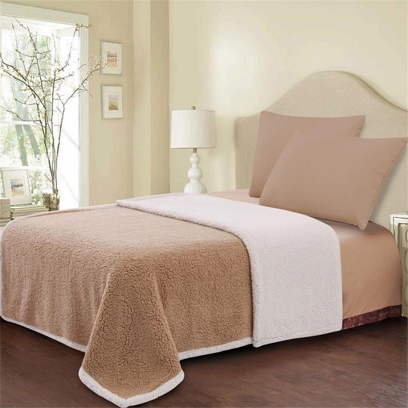 Luxury Polyester Flannel Jacquard Flannel Throw Sherpa Blanket