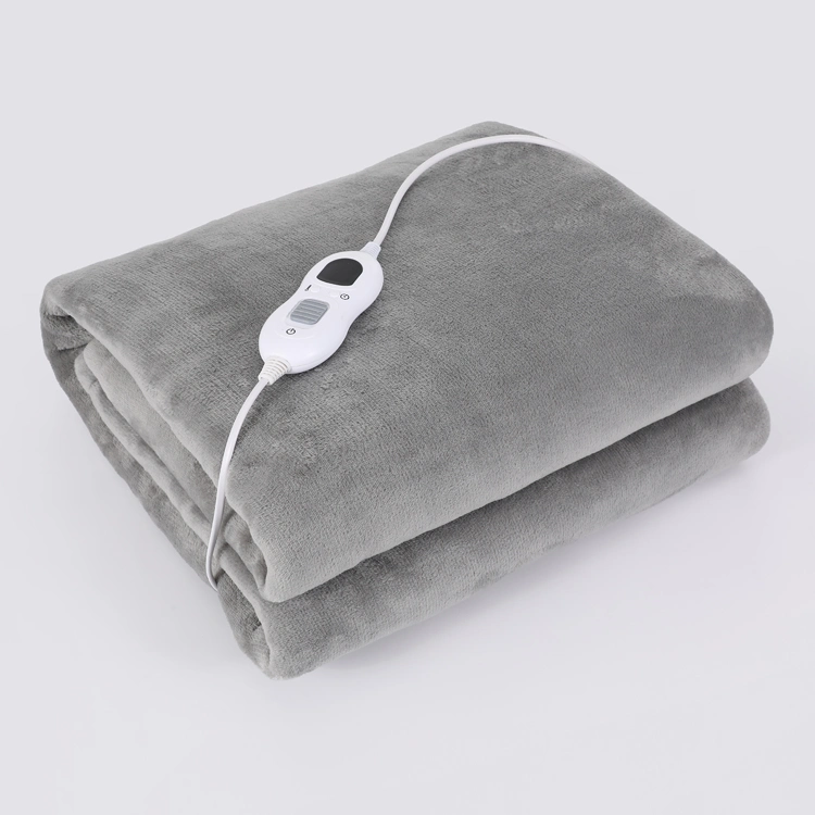 Home Office Use Fast Heat 110V/240V Heated Blanket Electric Throw Blanket with Double-Layer Flannel